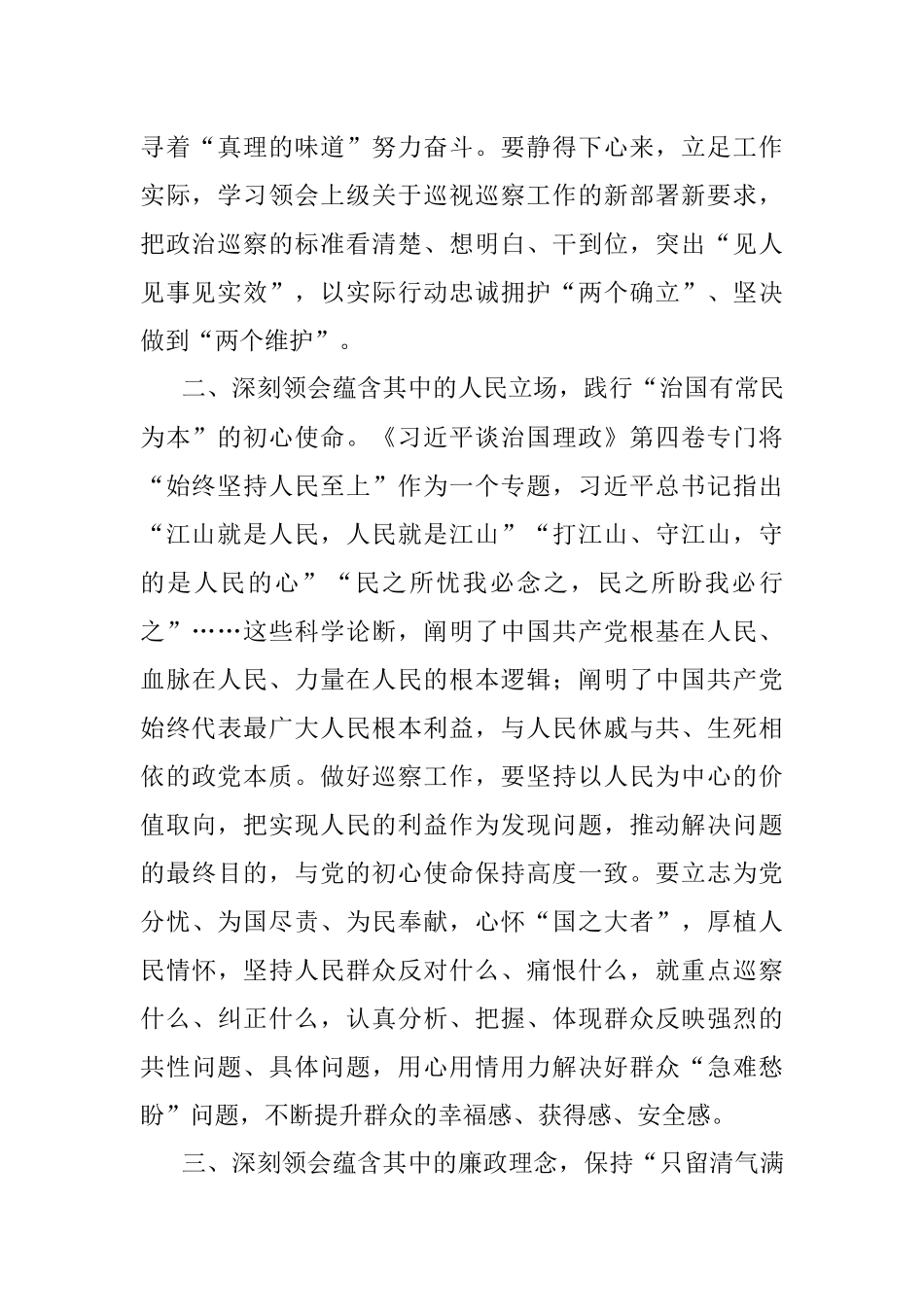 研讨交流：学思践悟 深刻领会 推动新时代巡察工作高质量发展.docx_第2页