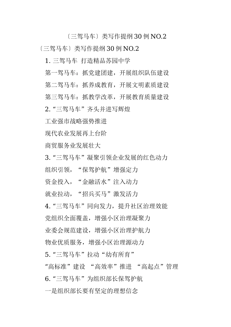 〔三驾马车〕类写作提纲30例NO.2.docx_第1页