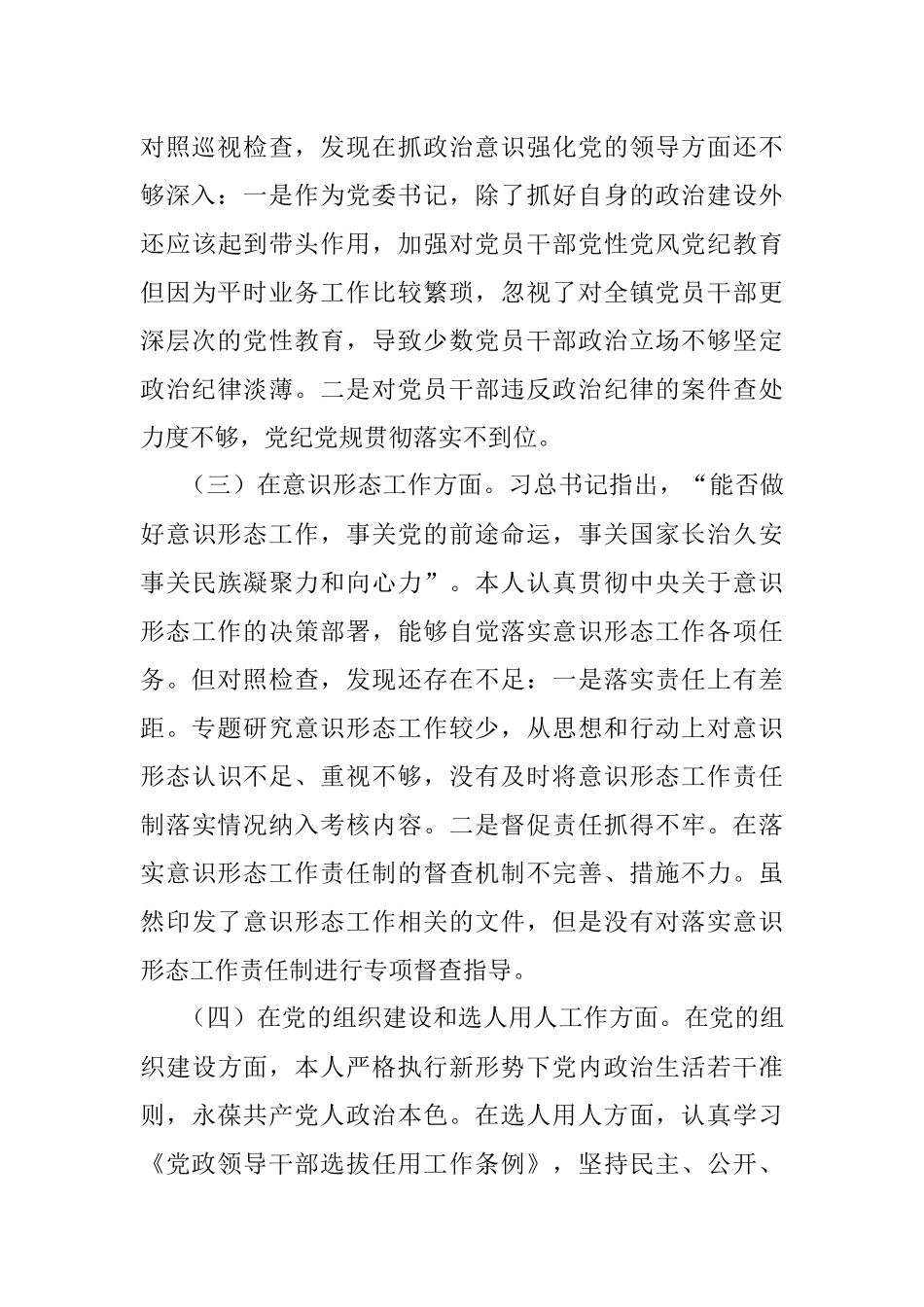 党委书记在巡视整改专题民主生活会上的发言提纲.docx_第3页