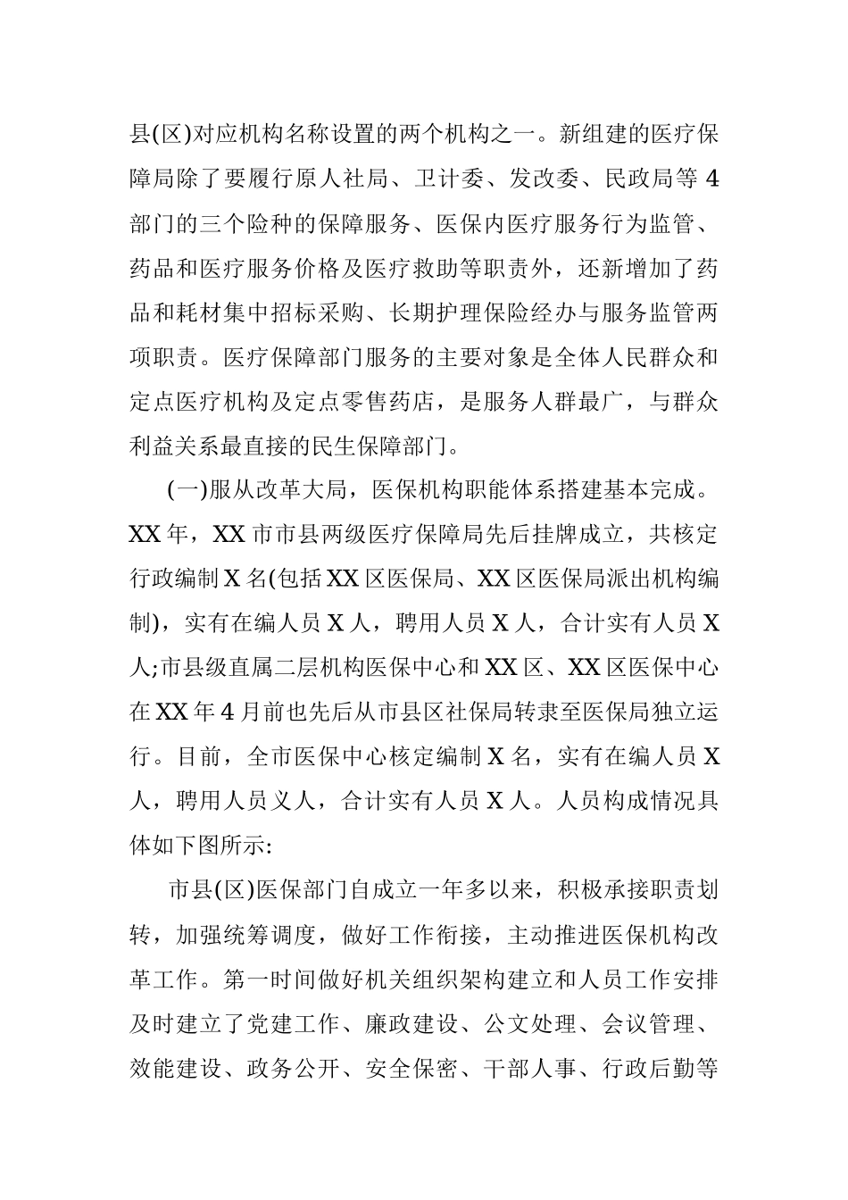 XX市医疗保障系统机构职能体系建设运行工作情况调研报告.docx_第2页