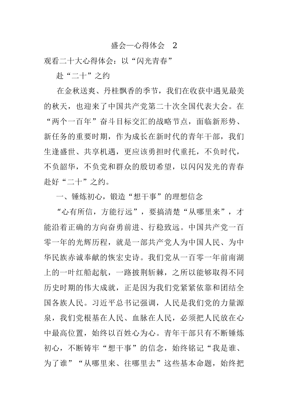 盛会—心得体会2.docx_第1页