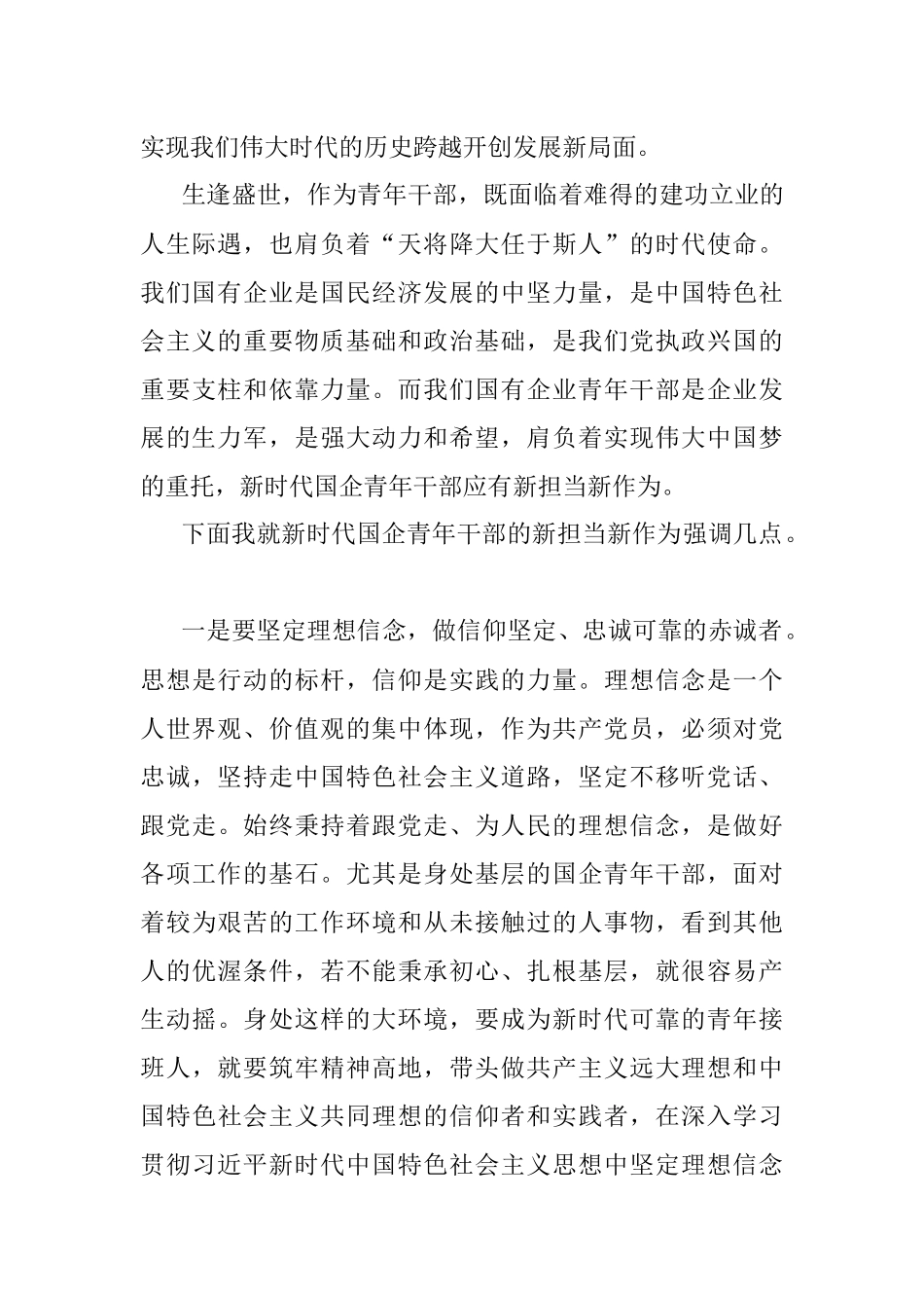国企党委书记在新时代“青年干部”专题党课上的讲稿.docx_第2页