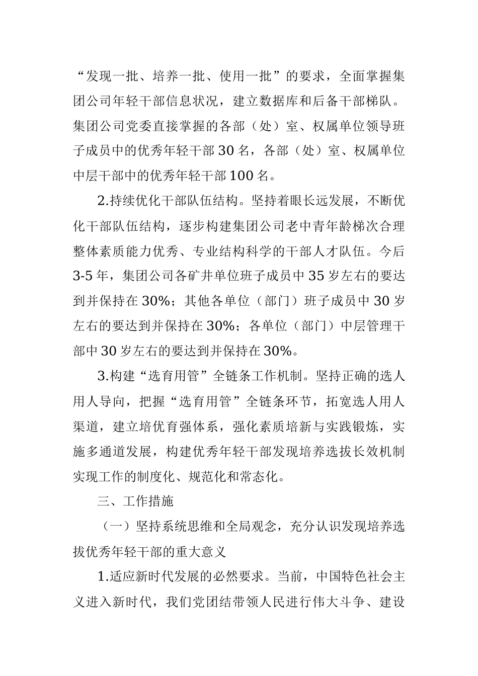X集团公司《关于适应新时代要求大力发现培养选拔优秀年轻干部的中期规划》的方案.docx_第2页