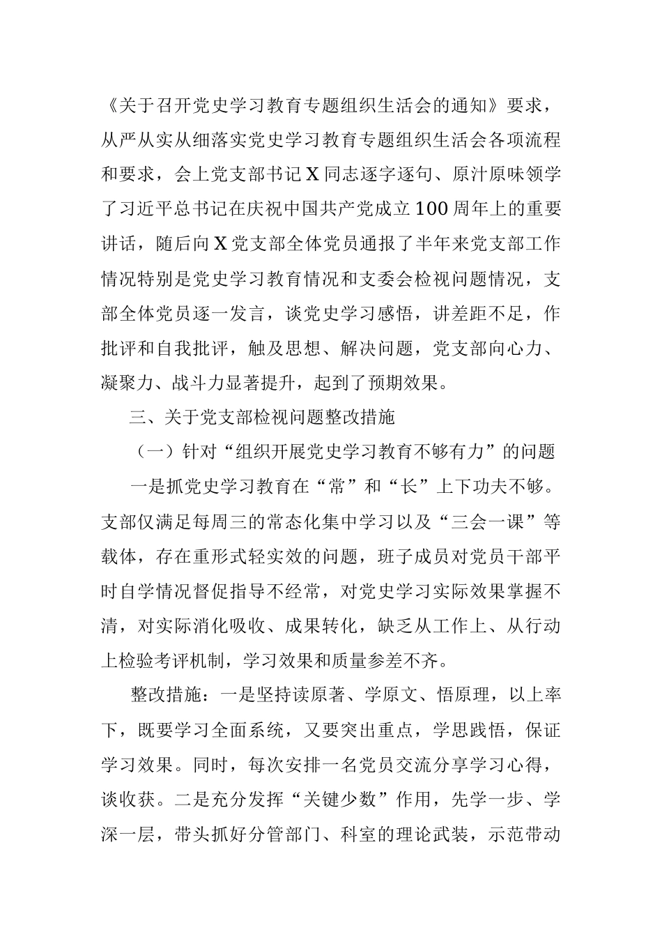 党支部班子党史学习教育专题组织生活会整改方案.docx_第2页