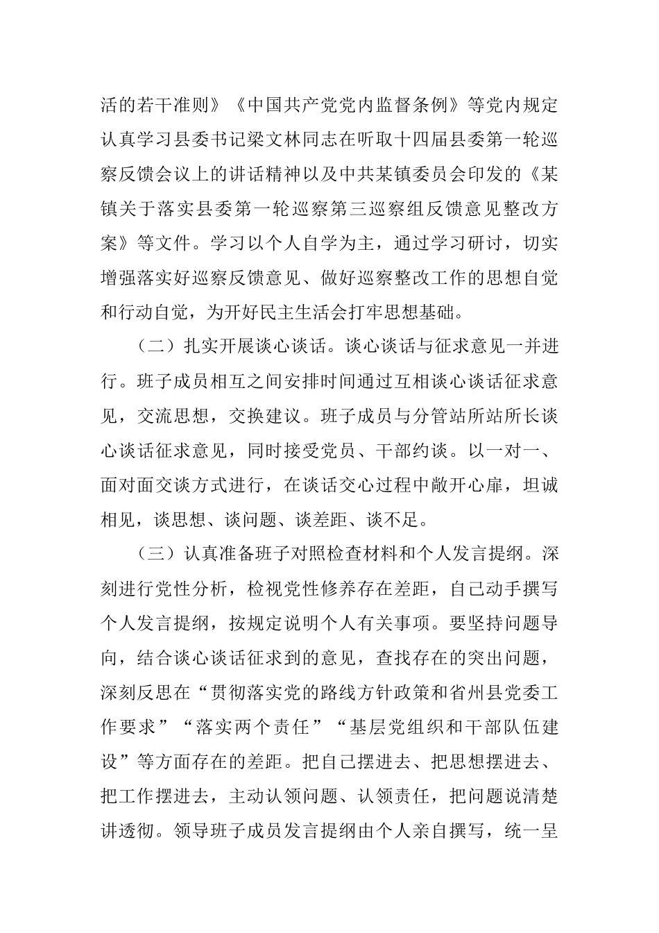 乡镇巡察整改专题民主生活会方案.docx_第3页