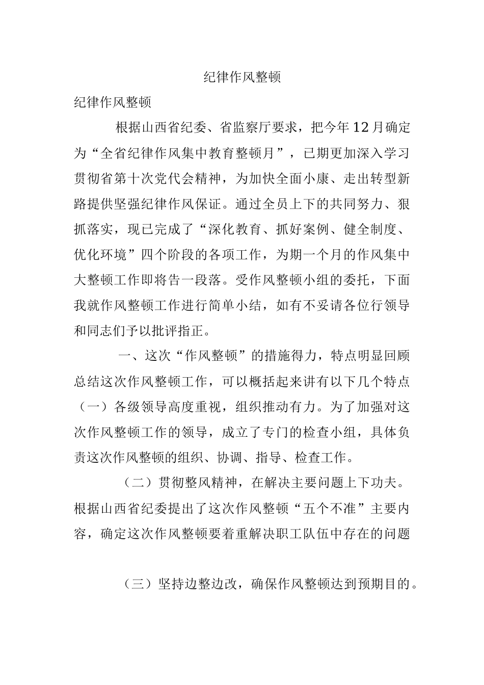 纪律作风整顿.docx_第1页