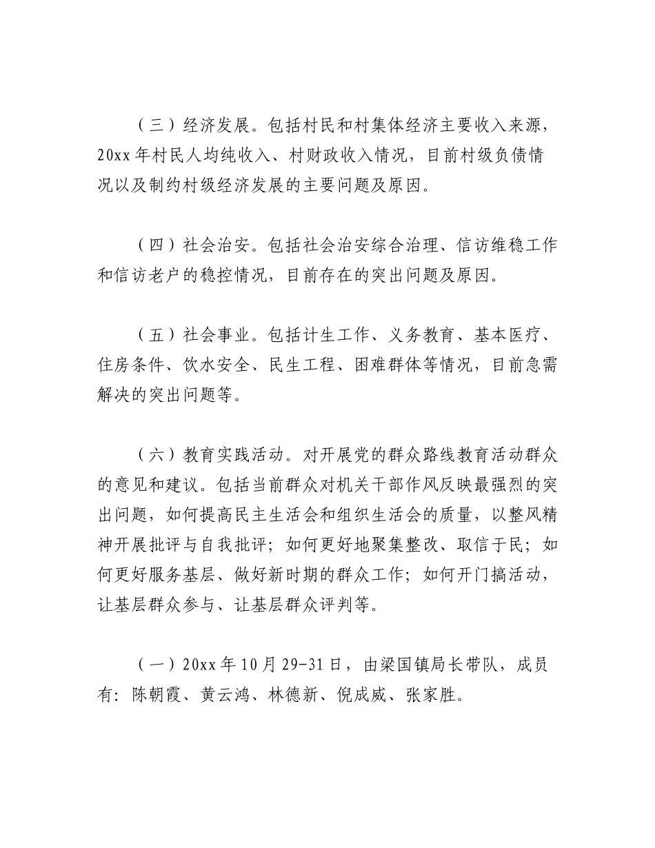 2023年（6篇）村庄调研方案 村镇调研提纲汇编.docx_第2页