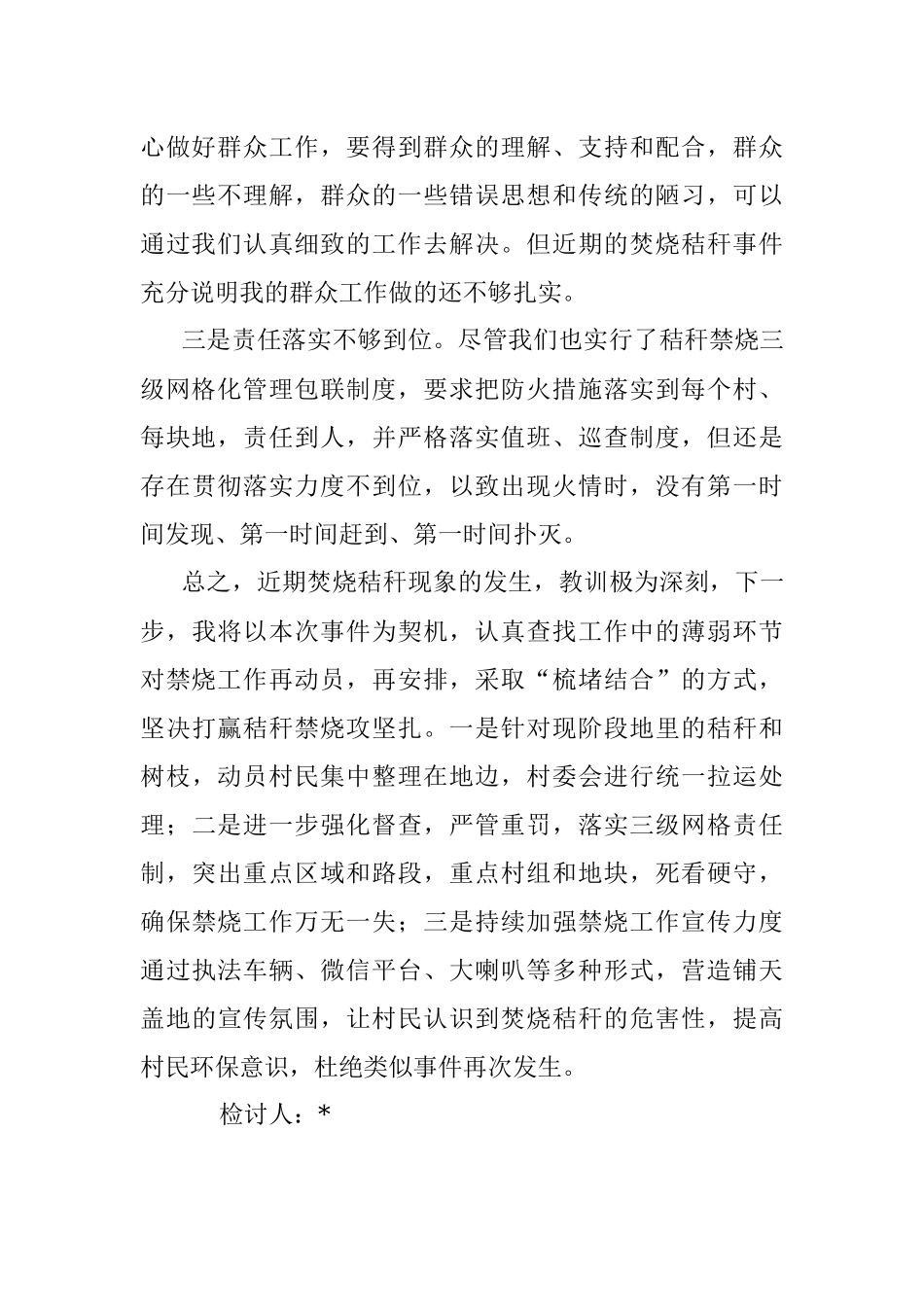 2023年镇秸秆禁烧检讨书.docx_第2页