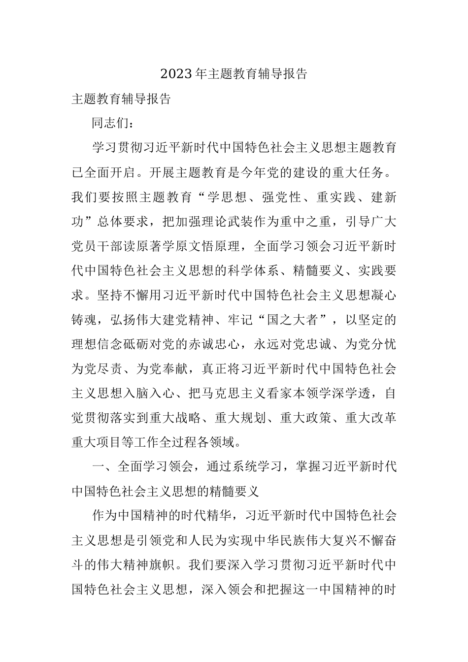 2023年主题教育辅导报告.docx_第1页