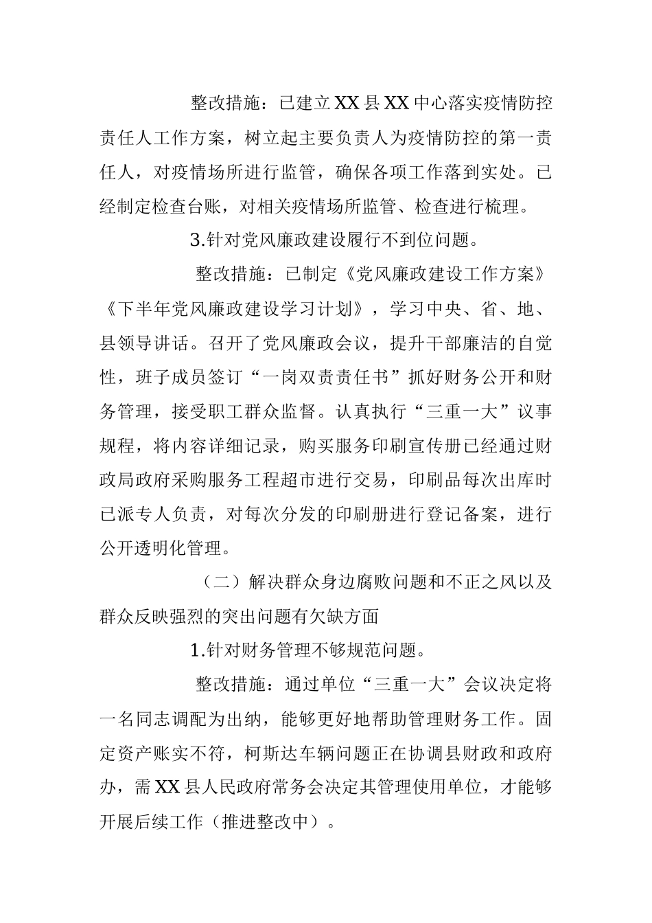 2023年度XX县关于巡察整改阶段进展情况报告.docx_第3页