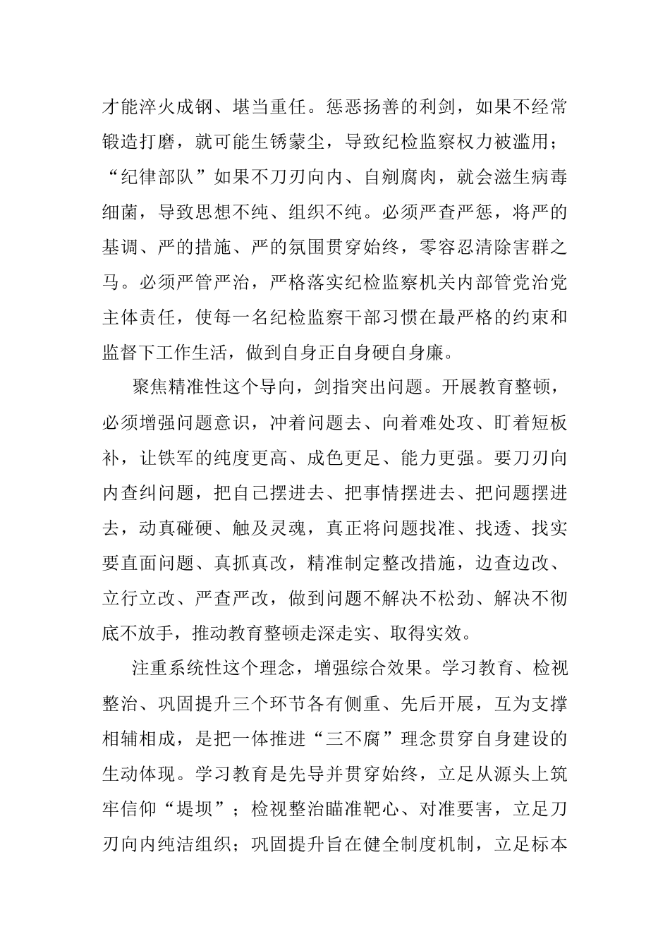2023年纪检监察教育整顿干部个人代表心得感悟.docx_第2页