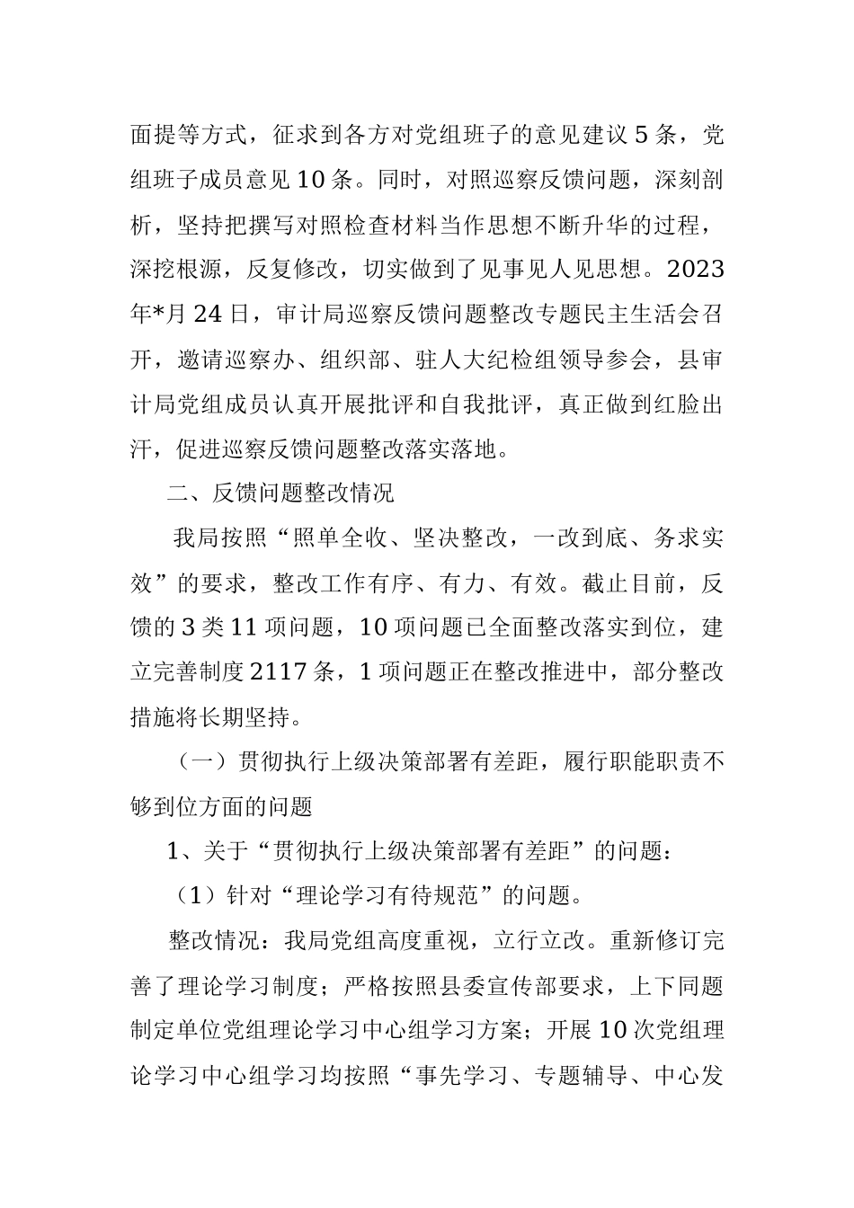 2023年关于落实届县委第轮巡察县审计局党组的反馈意见的整改情况报告.docx_第3页