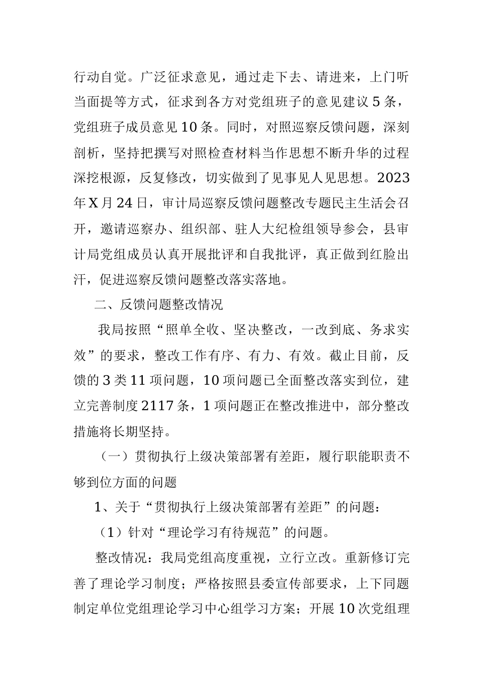 2023年关于落实XX届县委第X轮巡察县审计局党组的反馈意见的整改情况报告.docx_第3页