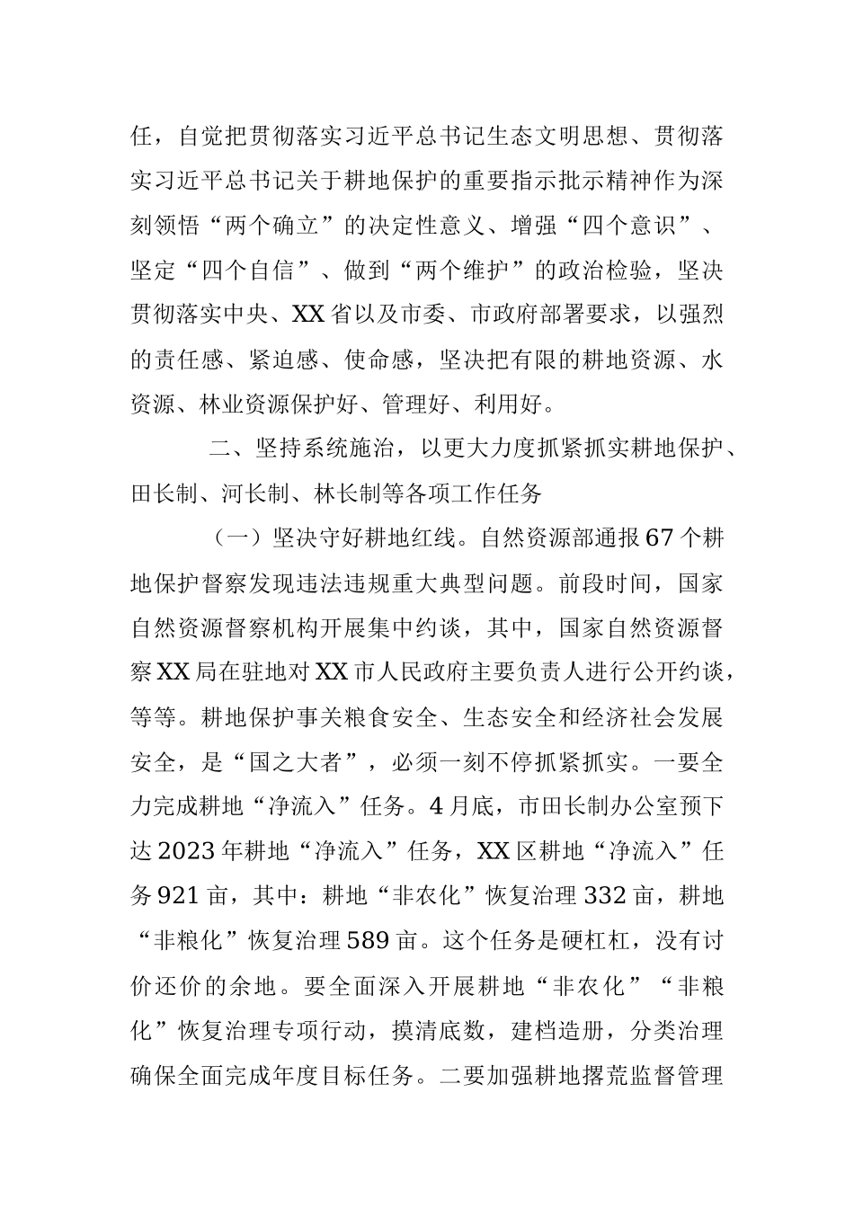 2023年XX书记在耕地保护暨田长制、河长制、林长制工作会议上的讲话.docx_第3页
