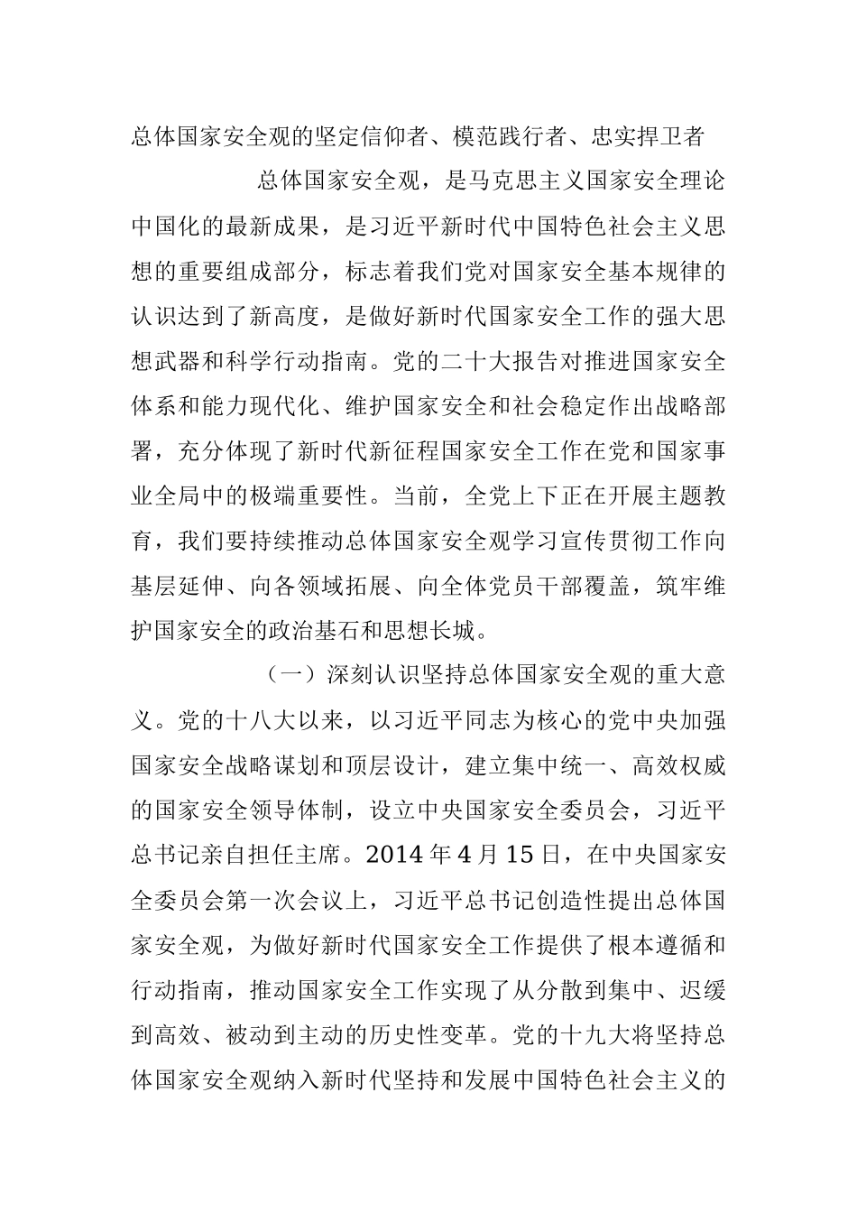 2023年全面贯彻落实总体国家安全观专题辅导党课讲稿.docx_第2页