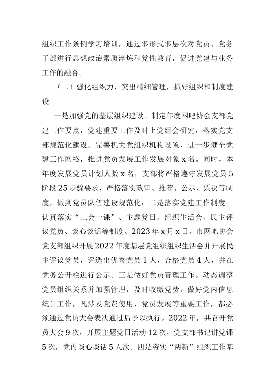 2023年Xx两新组织党支部书记抓基层党建工作述职报告.docx_第2页