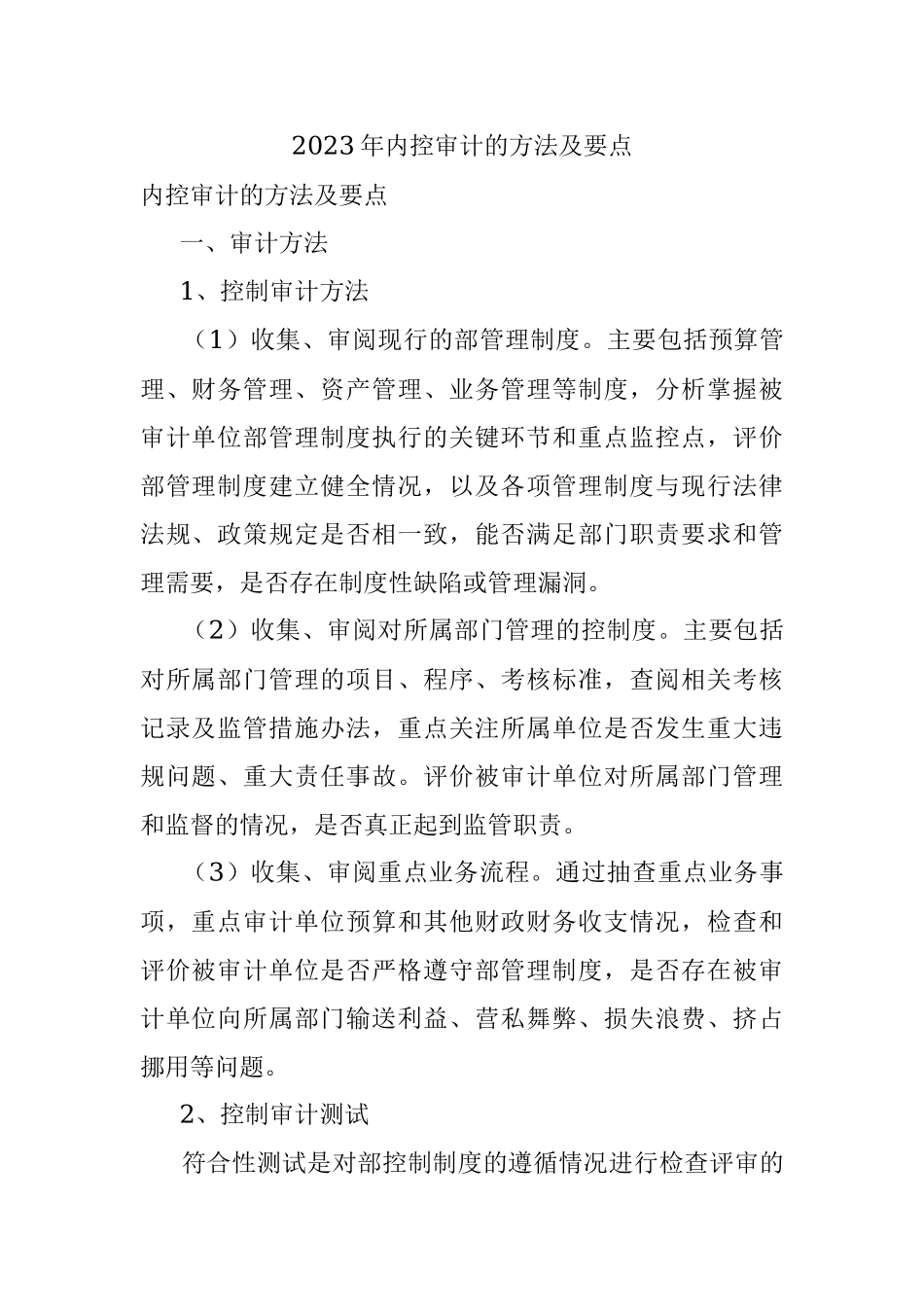 2023年内控审计的方法及要点.docx_第1页