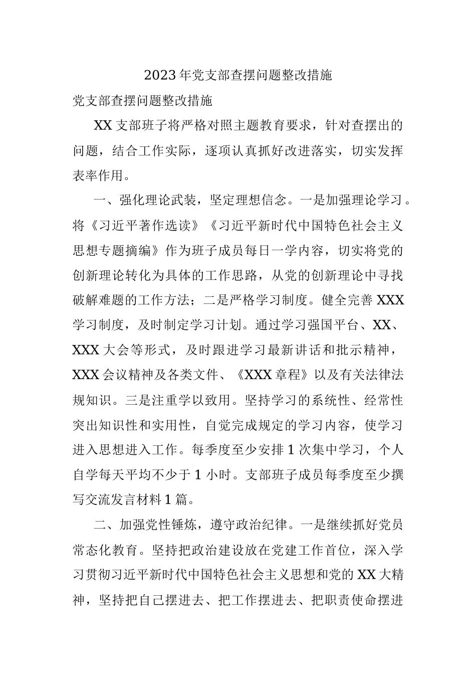 2023年党支部查摆问题整改措施.docx_第1页