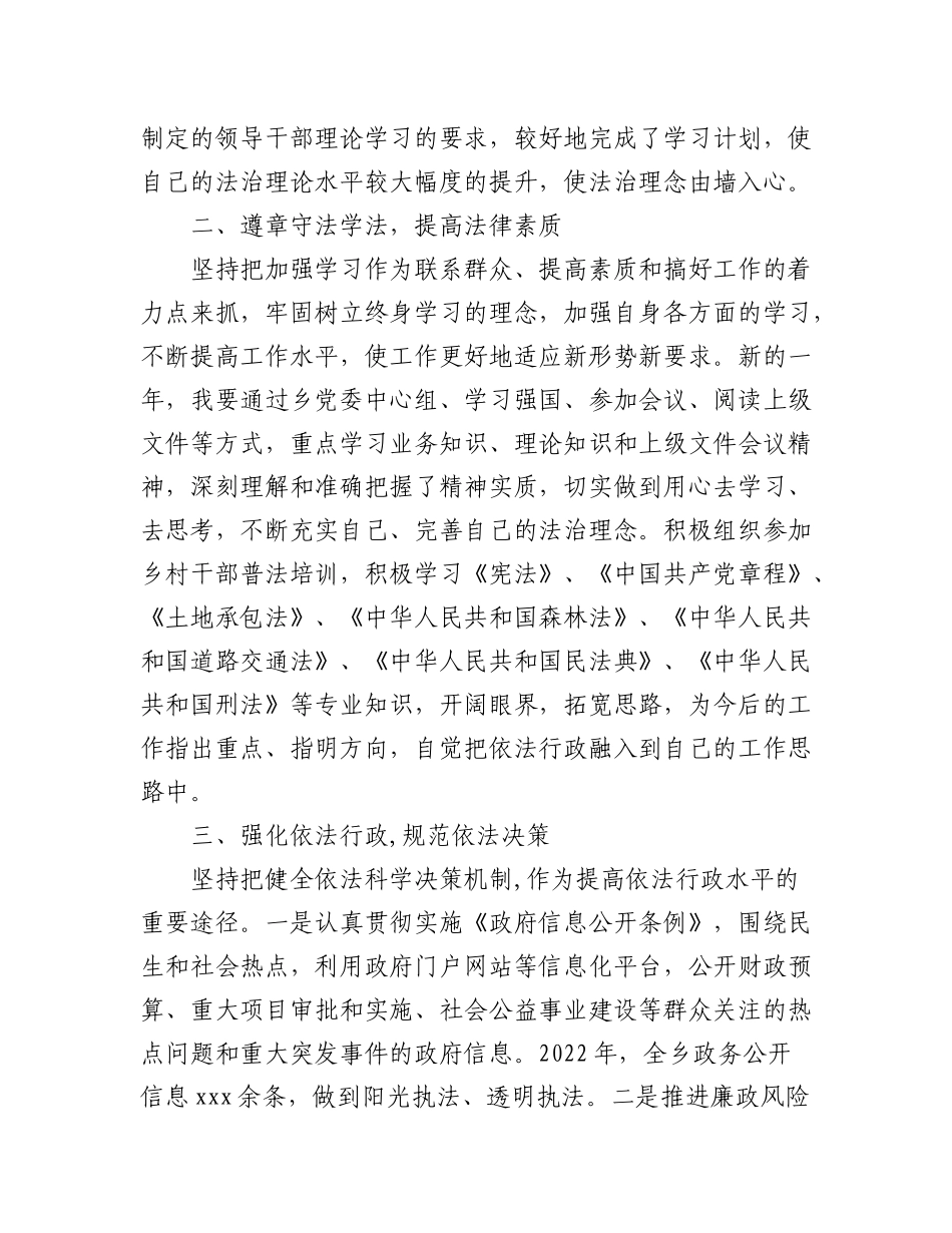 （5篇）乡镇党工委书记、党委书记、乡长2022年述法报告汇编.docx_第2页