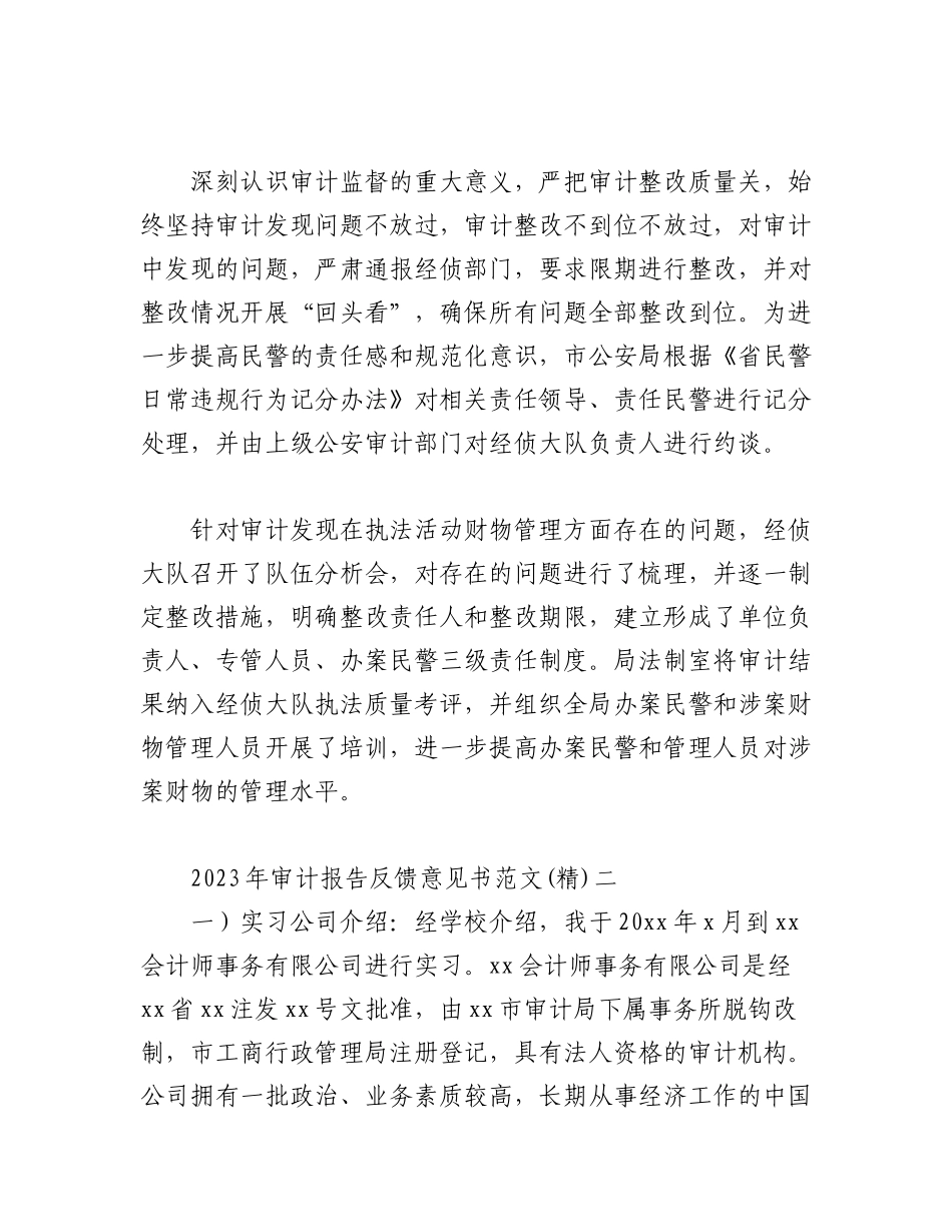 （6篇）20XX年审计报告反馈意见书范文.docx_第2页