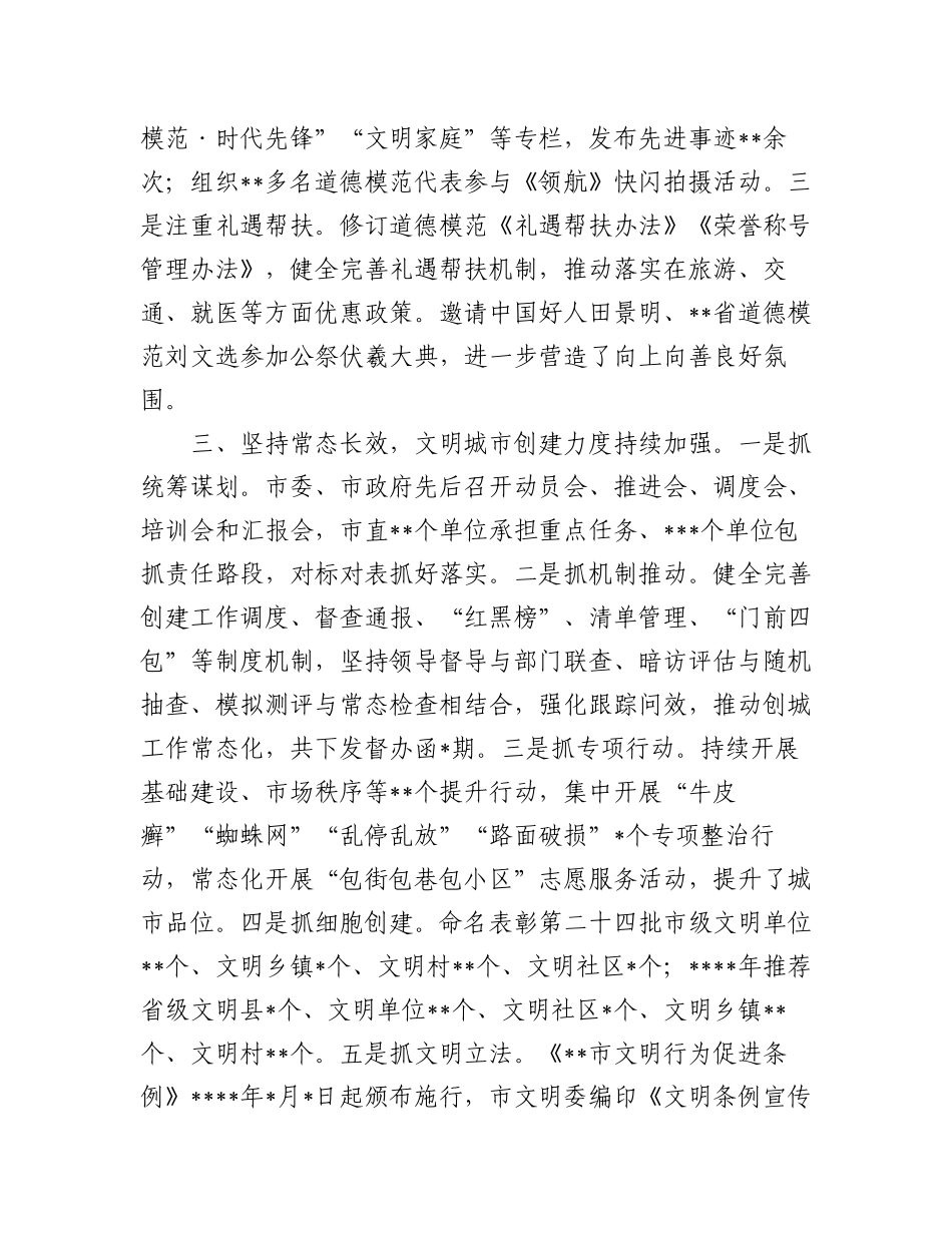 2023年（7篇）XX省文明办主任会议交流发言汇编专辑.docx_第3页