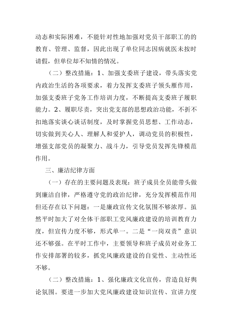2023年关于某局支委会政治体检自查自纠报告.docx_第3页