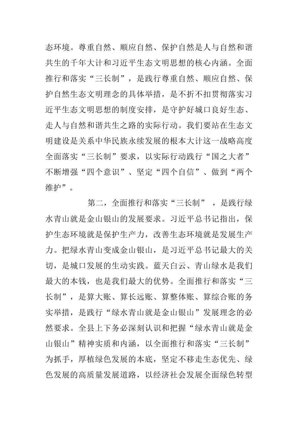 2023年在全面推行和落实“三长制”工作会上的讲话稿.docx_第2页