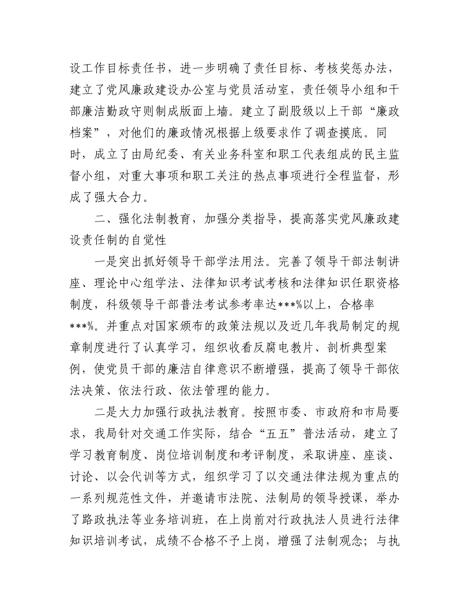 2023年(2篇)市交通运输局党风廉政建设工作情况汇报.docx_第2页