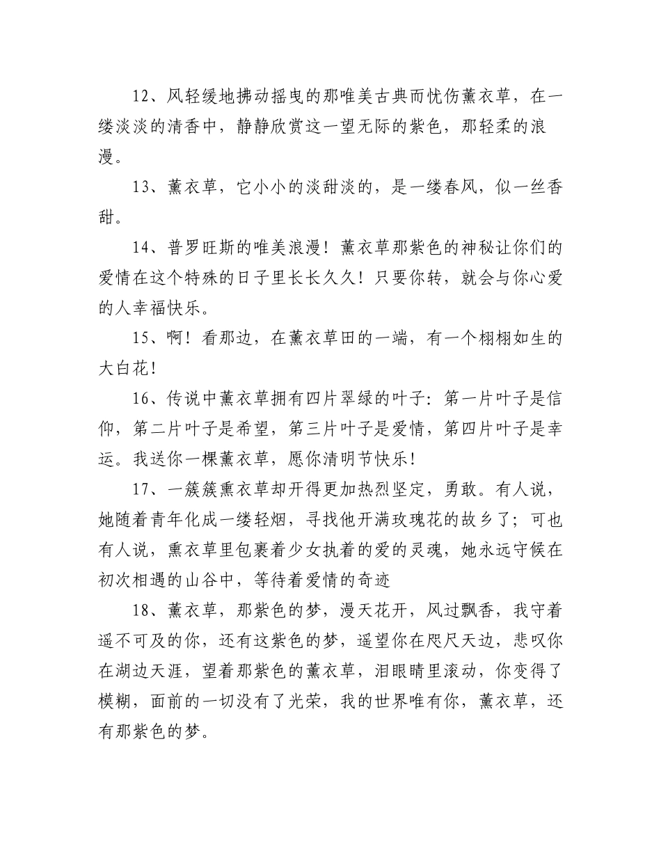 2023年(42条)描述薰衣草优美的简短唯美文案收藏.docx_第3页