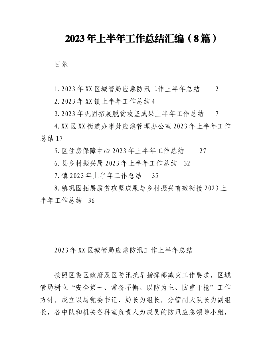 （8篇）2023年上半年工作总结范文汇编.docx_第1页