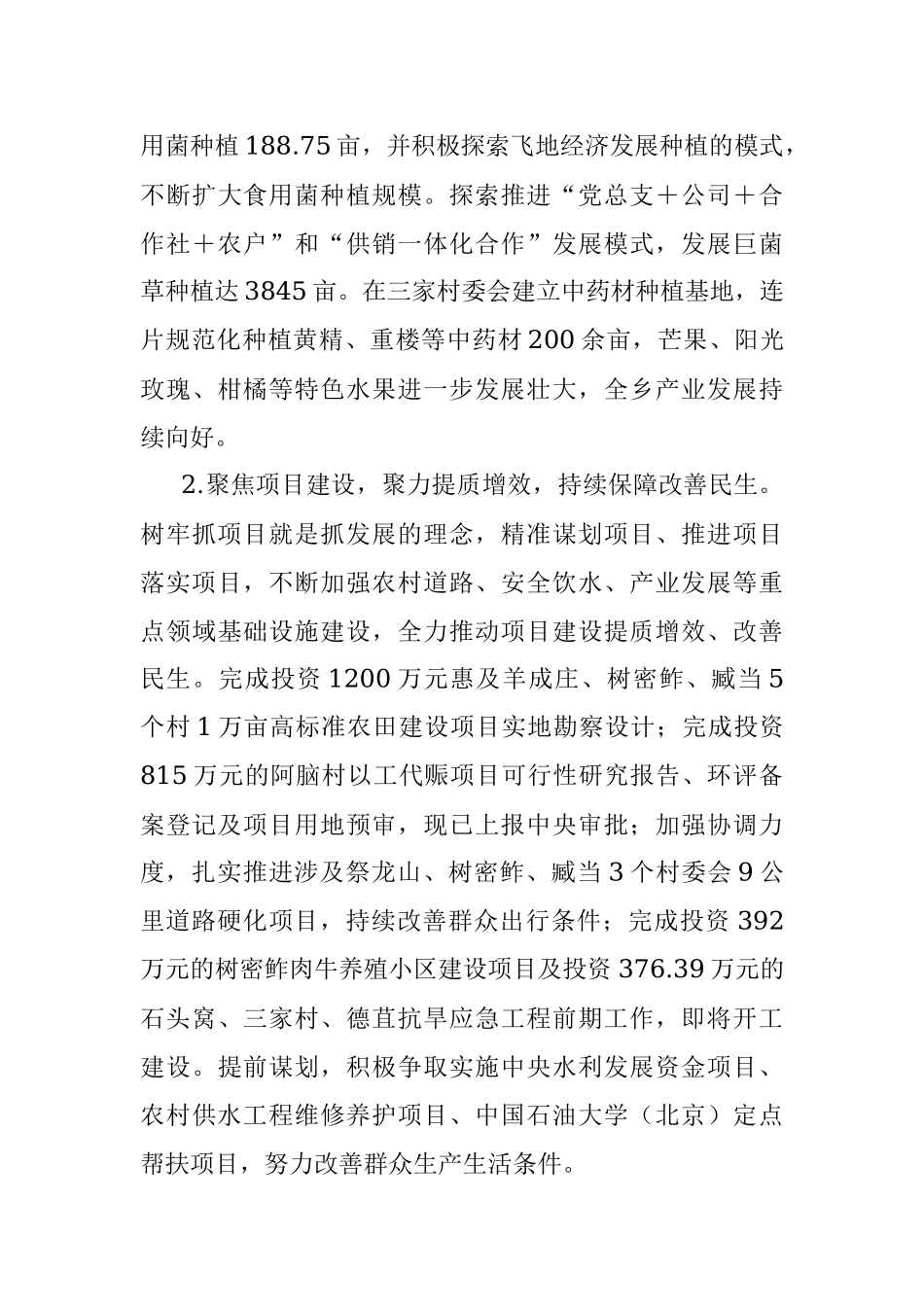 2023年X乡关于县委十四届五次全会主要任务分解立项督查事项落实情况的报告.docx_第3页