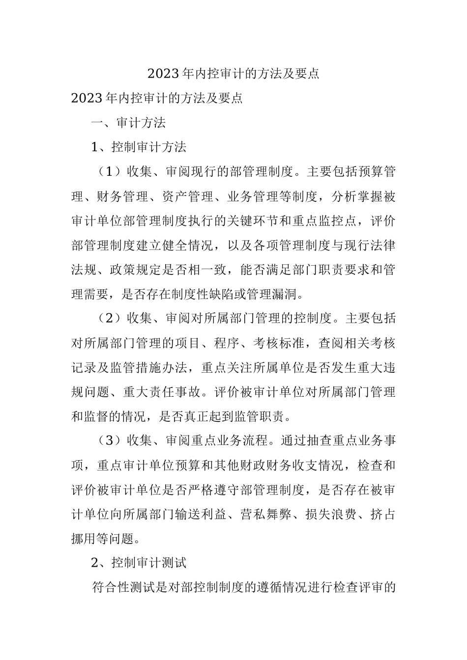 2023年内控审计的方法及要点.docx_第1页