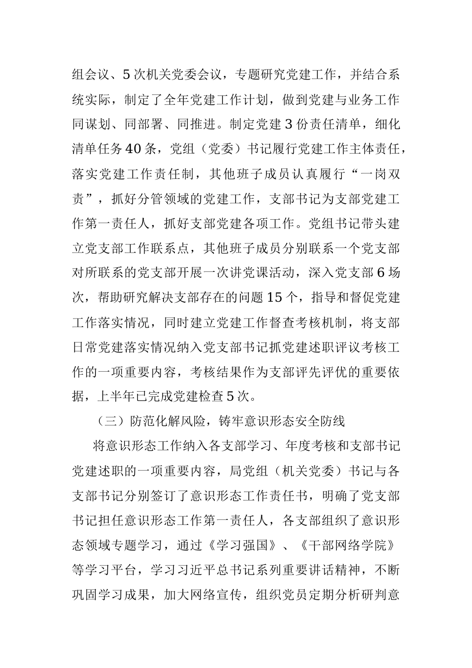 2023年市局上半年党建工作总结以及下半年工作计划.docx_第3页