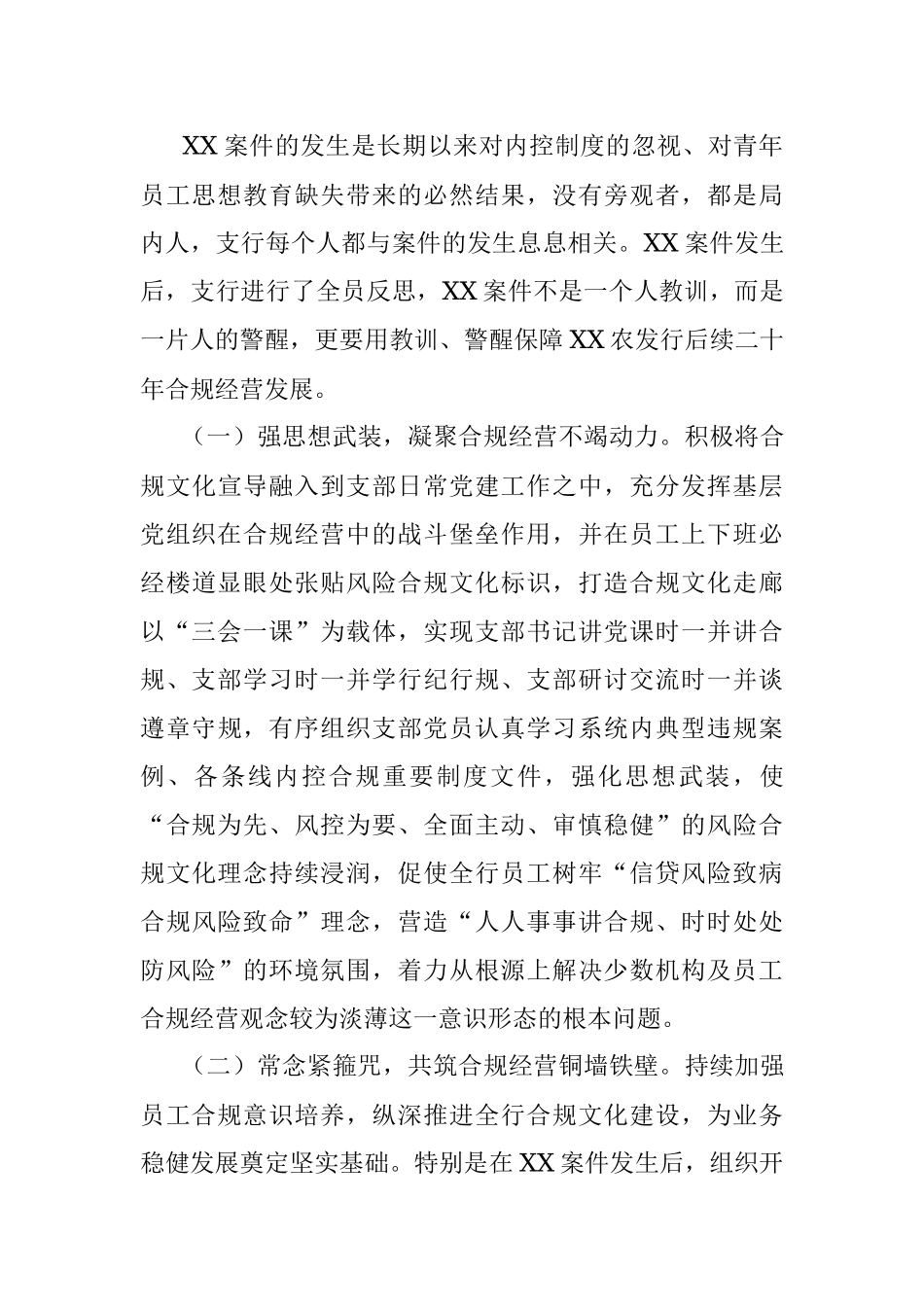 2023年XX银行以案为鉴加强党建推动发展情况报告.docx_第3页