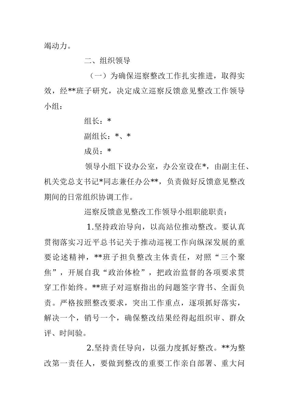 2023年XX领导班子关于落实市委巡察反馈意见整改工作方案.docx_第2页