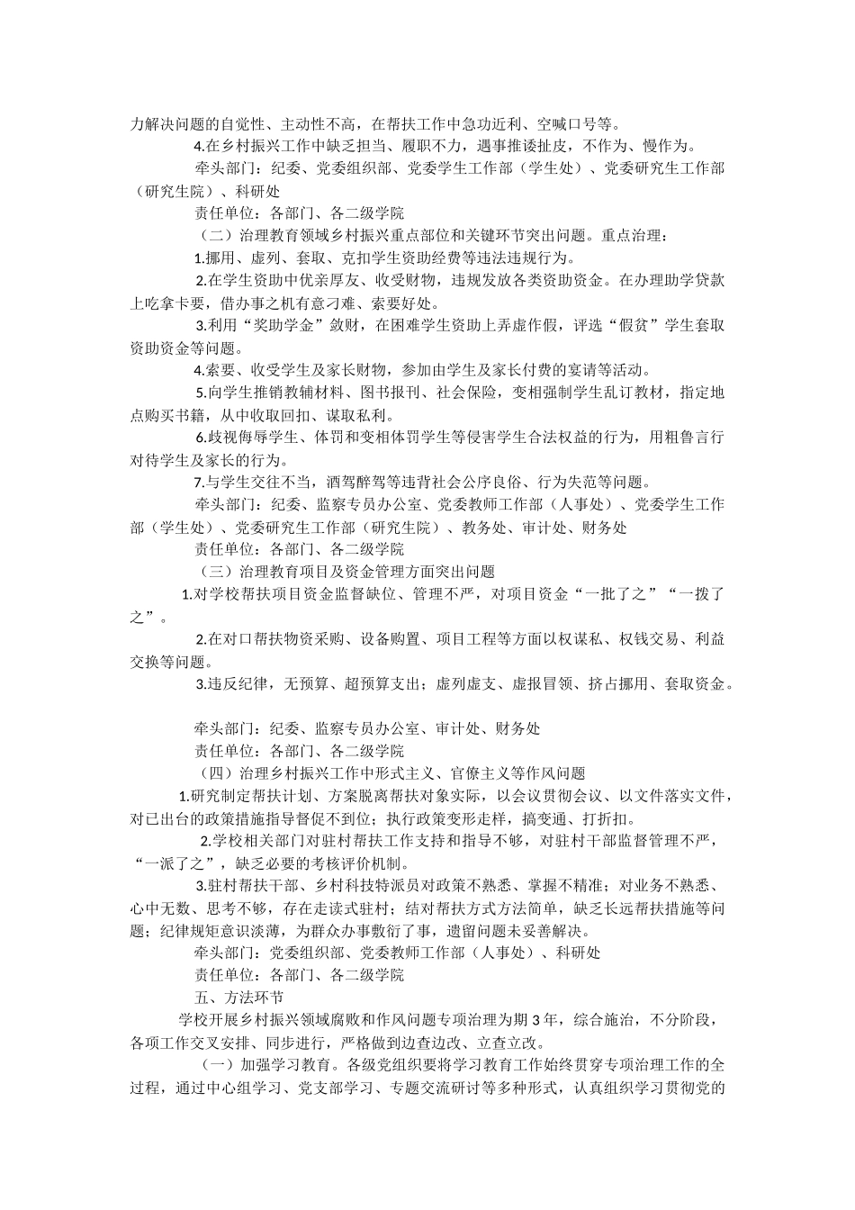 2023年关于开展乡村振兴领域腐败和作风问题专项治理工作方案.docx_第2页