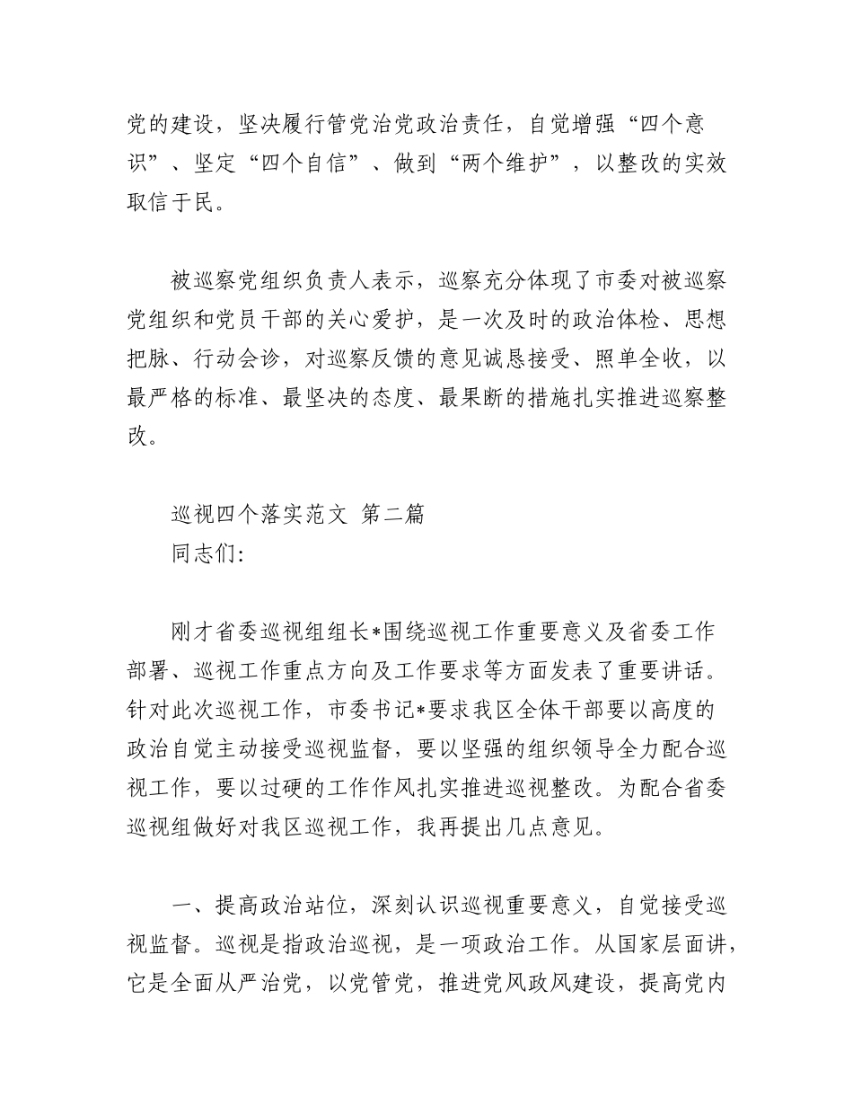 2023年（10篇）巡视四个落实范文材料.docx_第2页