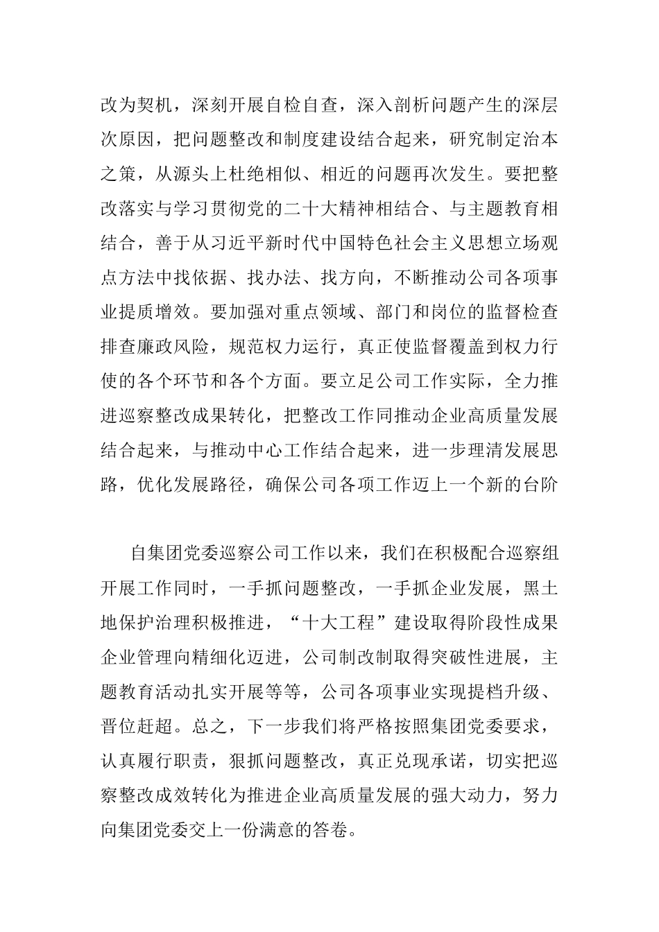 2023年集团党委巡察组巡察问题反馈会议表态发言材料.docx_第3页