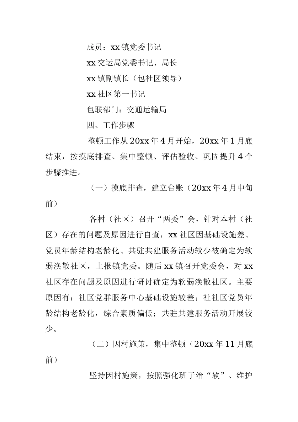 2023年有关于社区软弱涣散党组织整顿方案.docx_第2页