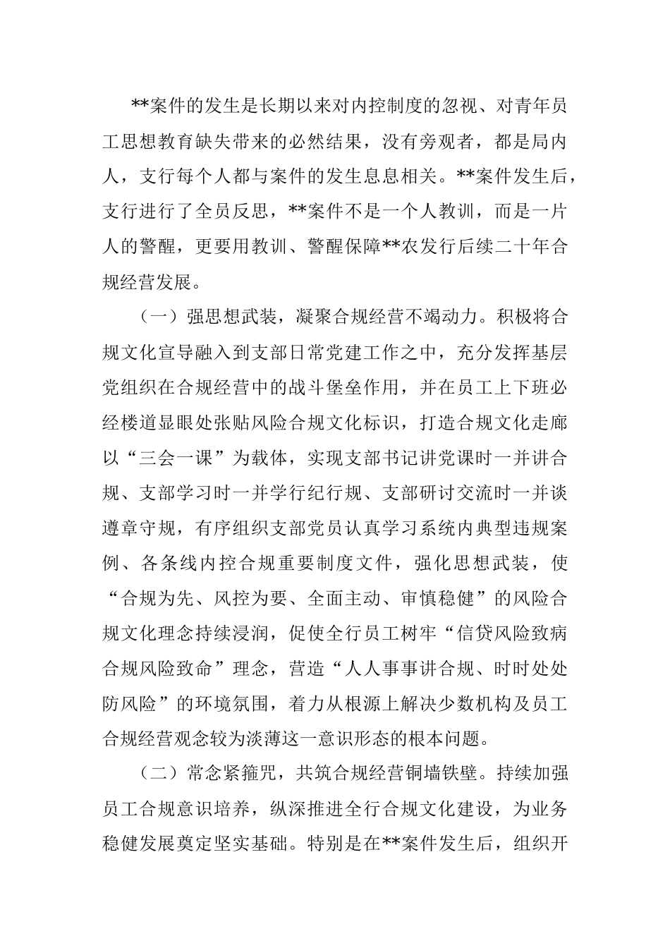 2023年某银行以案为鉴加强党建推动发展情况报告.docx_第3页