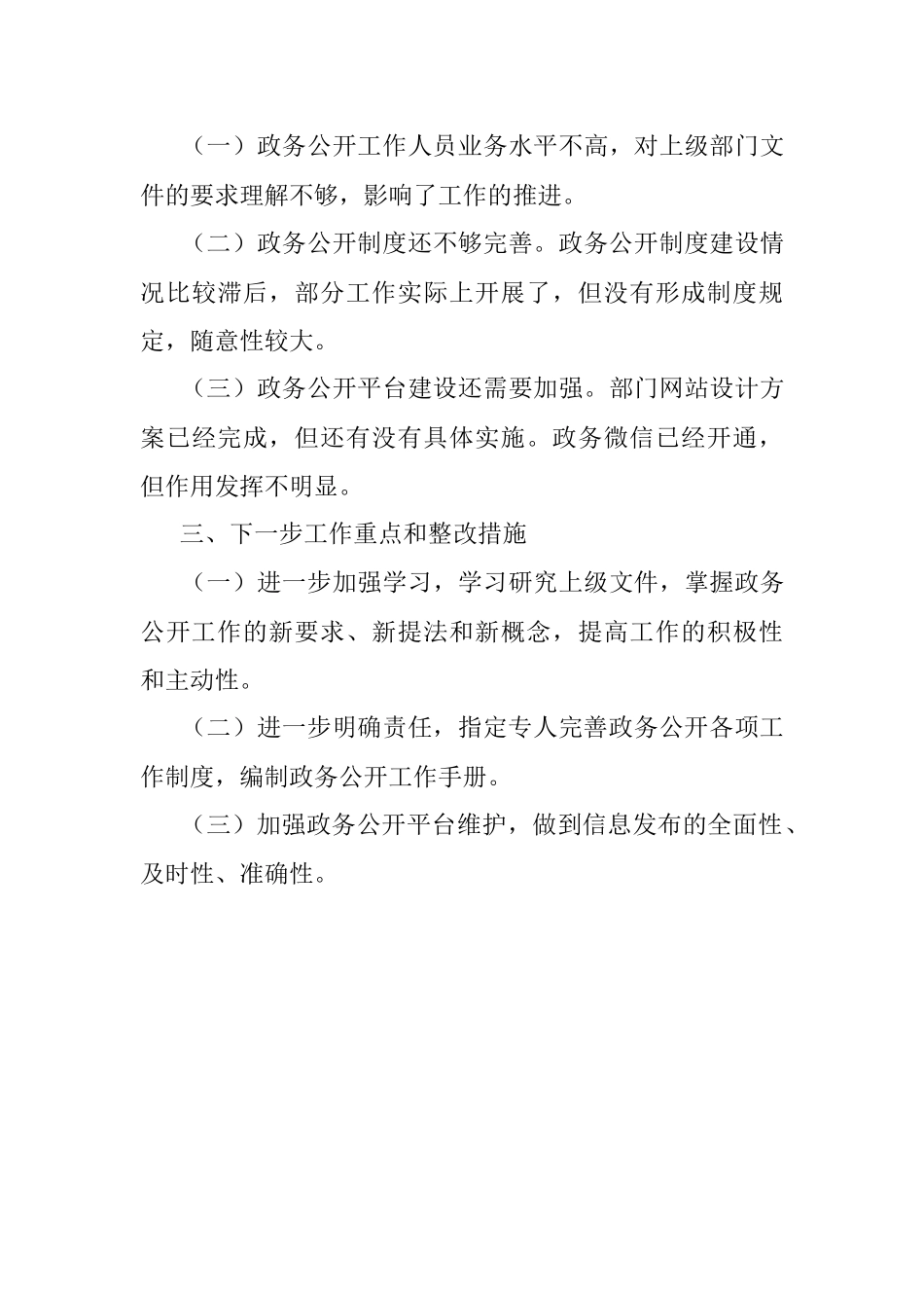 镇2023年上半年政务公开工作自查情况报告.docx_第3页