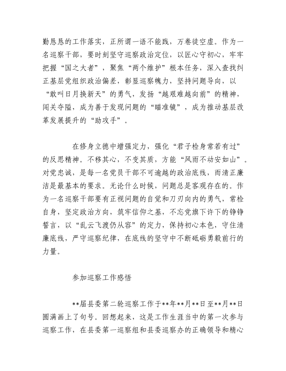 2023年（3篇）关于参加巡察工作心得体会发言.docx_第2页