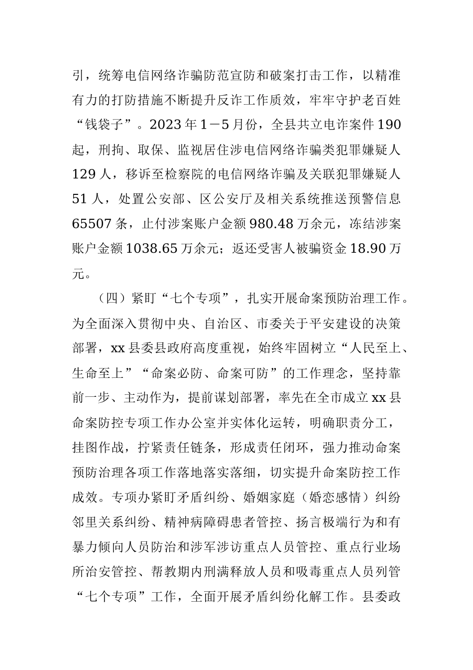 xx县公安局2023年上半年工作总结及下半年工作计划.docx_第3页