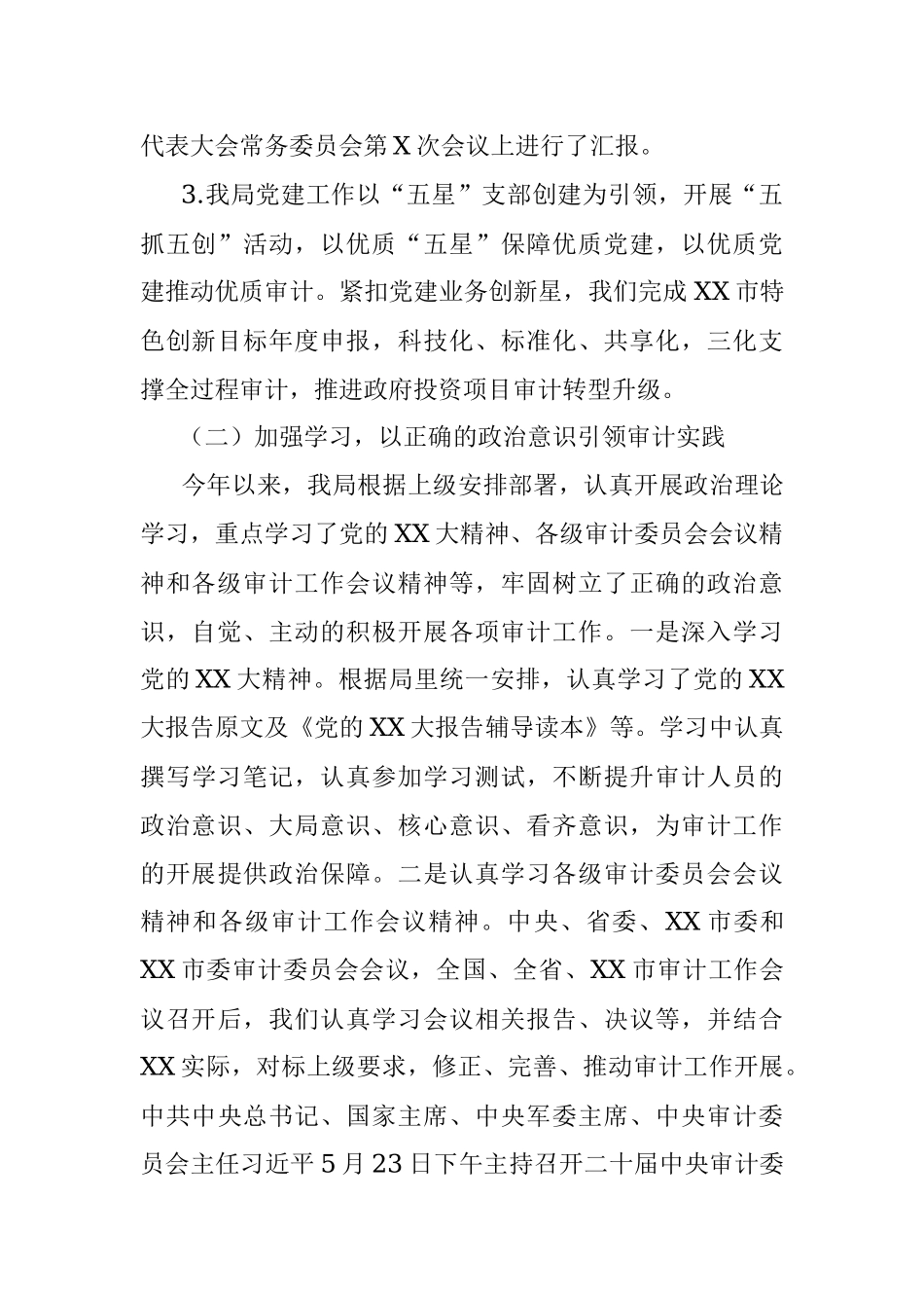 XX市审计局2023年上半年工作总结和下半年工作安排.docx_第2页