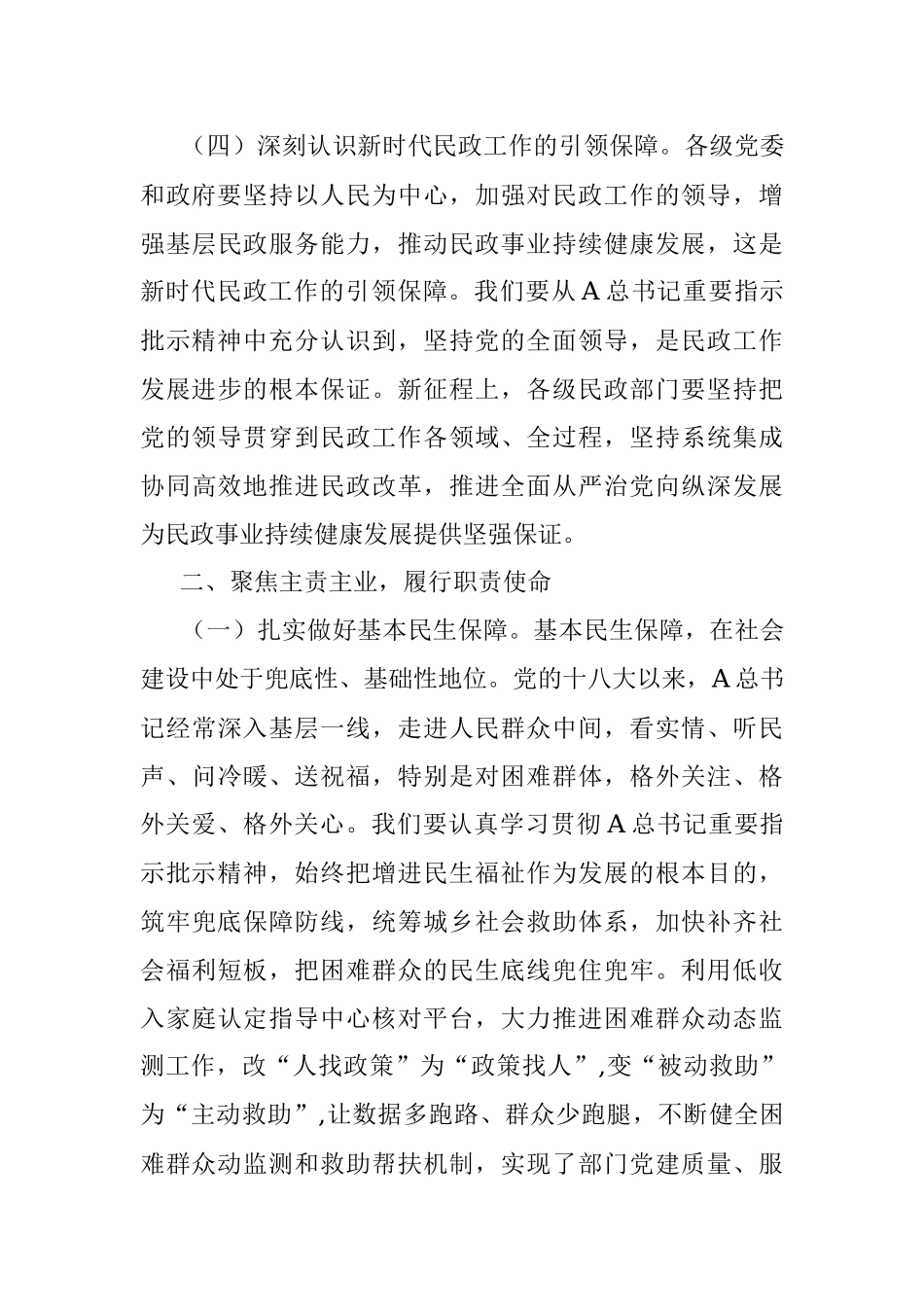 2023年民政工作交流发言：坚持对标对表、聚焦主责主业奋力实现民政事业高质量发展.docx_第3页