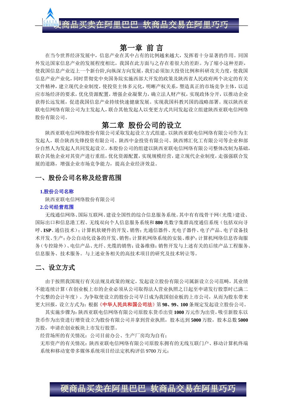 陕西亚联电信网络股份有限公司商业计划书.doc_第3页