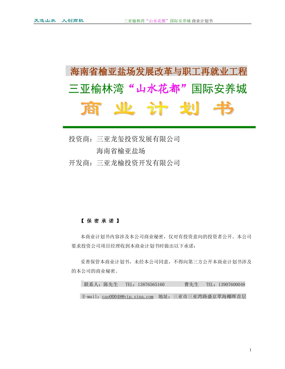 山水花都商业计划书.doc_第1页