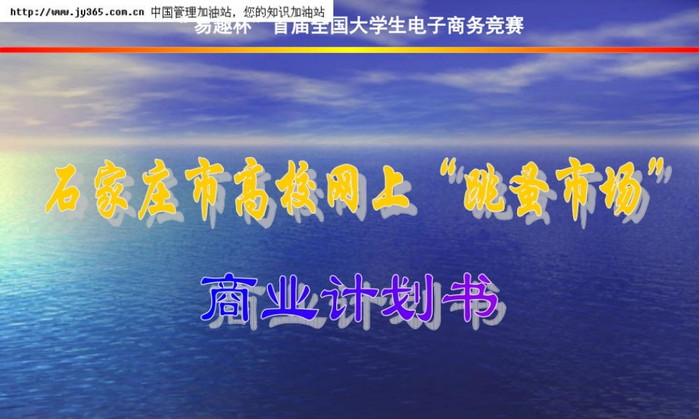 038_石家庄市网上“跳蚤市场”商业计划书(ppt40).ppt