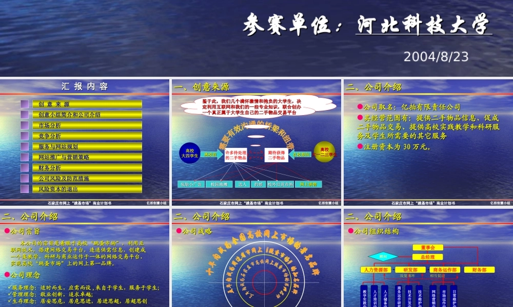 038_石家庄市网上“跳蚤市场”商业计划书(ppt40).ppt