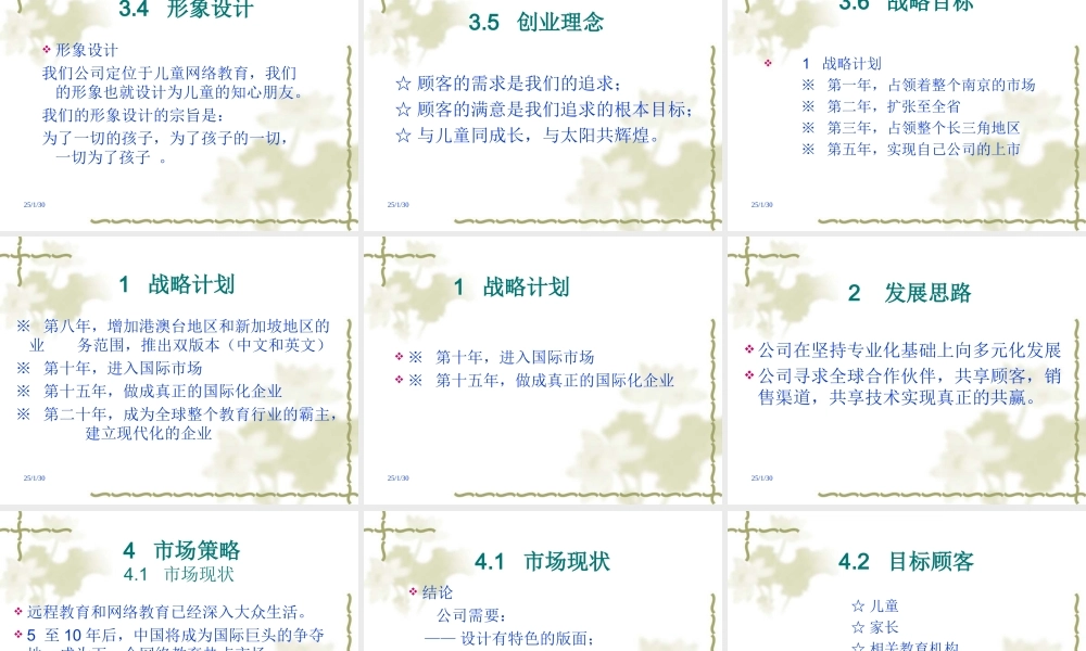 xx儿童教育电子商务项目商业计划书.ppt